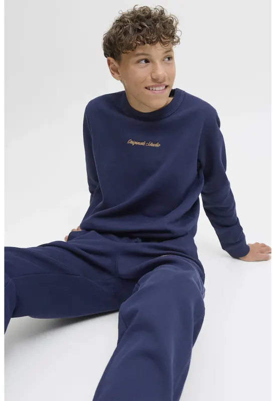 Bluza de trening din amestec de bumbac organic - Bleumarin