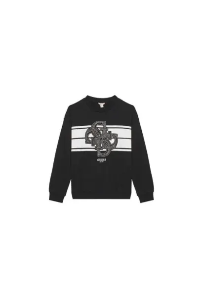 Bluza de trening din bumbac cu aplicatie logo din strasuri