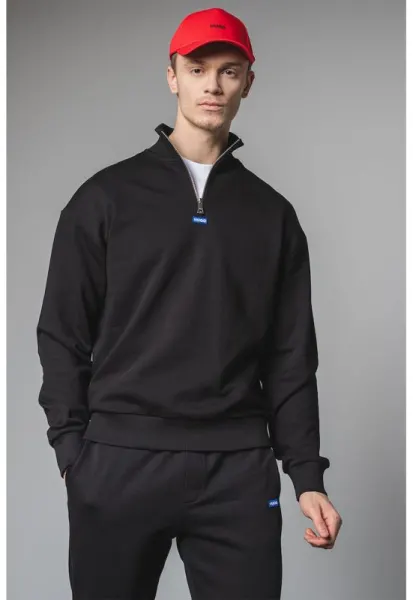 Bluza de trening din bumbac cu fermoar scurt Neeler - Negru