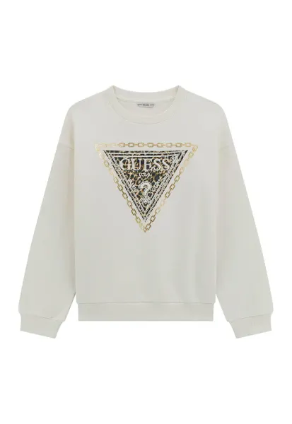 Bluza de trening din bumbac cu logo - Auriu/Alb fildes