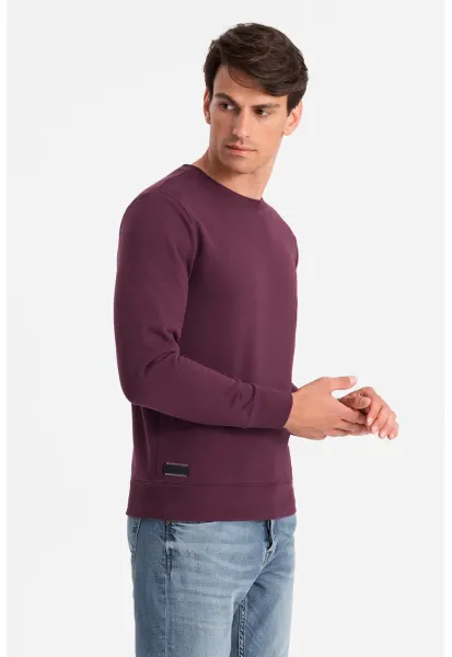 Bluza de trening din bumbac cu model uni - Visiniu