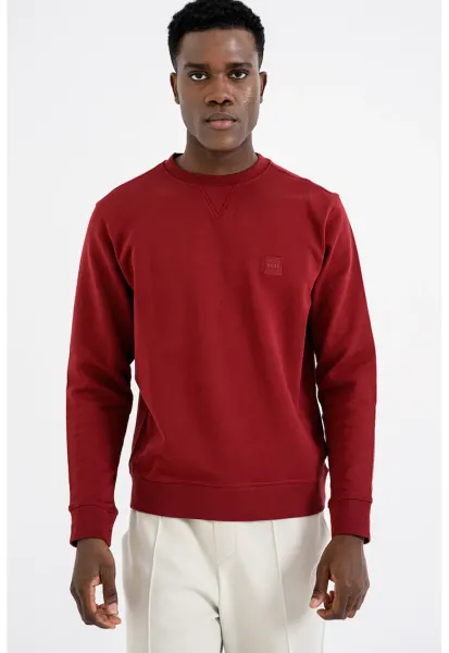 Bluza de trening din bumbac Westart - Visiniu/Maro cognac