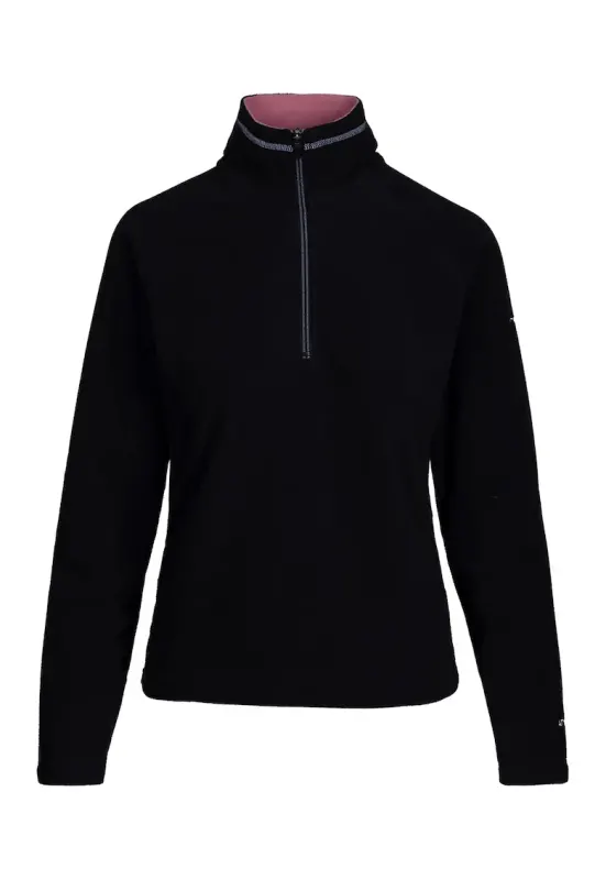 Bluza de trening din fleece cu fenta cu fermoar Skylar - Negru/Roz deschis