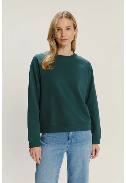 Bluza de trening lejera cu maneci raglan - Verde englez