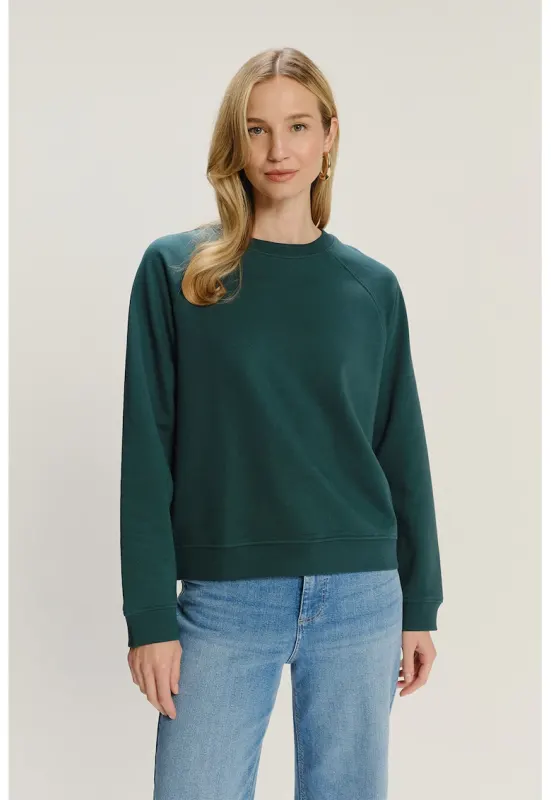 Bluza de trening lejera cu maneci raglan - Verde englez