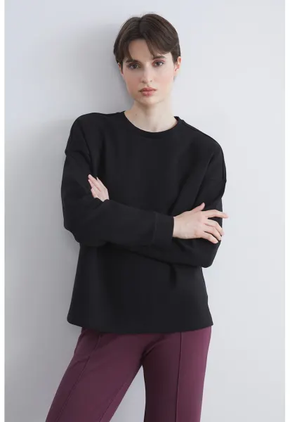 Bluza de trening lejera cu model uni - Negru