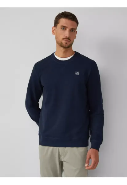 Bluza de trening regular-fit cu aplicatie logo - Bleumarin inchis