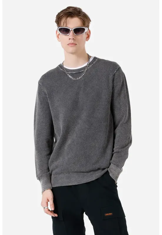 Bluza de trening regular fit texturata - Gri antracit