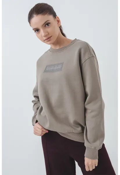 Bluza de trening relaxed-fit cu logo - Kaki