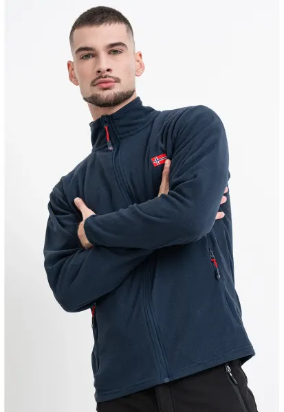 Bluza de trening slim fit cu fermoar Ulysse - Albastru ultramarin
