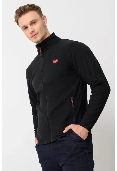 Bluza de trening slim fit cu fermoar Ulysse - Negru