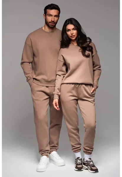 Bluza de trening unisex cu maneci cazute - Maro