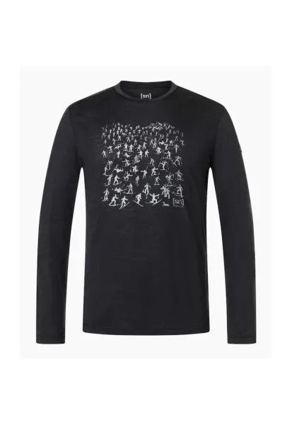 Bluza din amestec de lana FREE SKI TICKETS - pentru barbati - culoarea negru - Negru