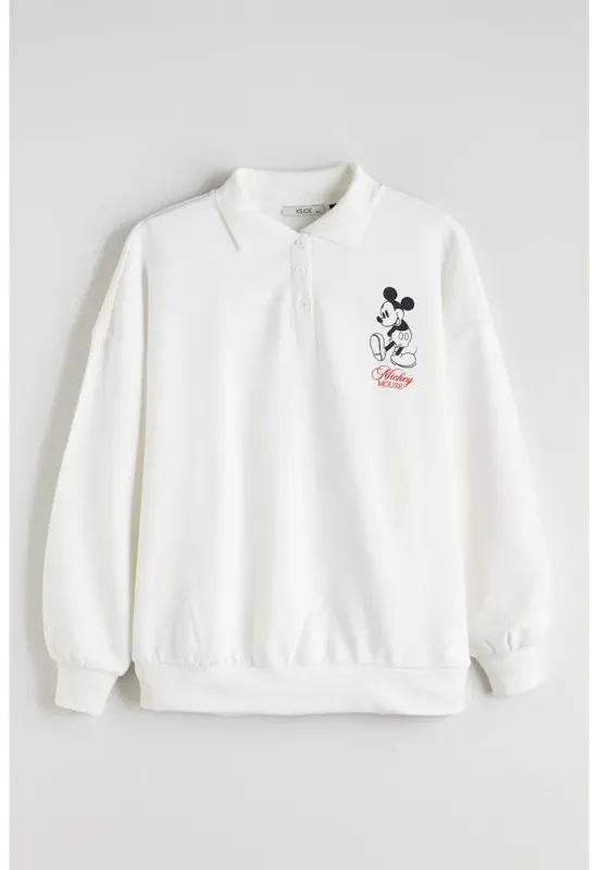 Bluza polo de trening cu imprimeu text - Rosu/Alb