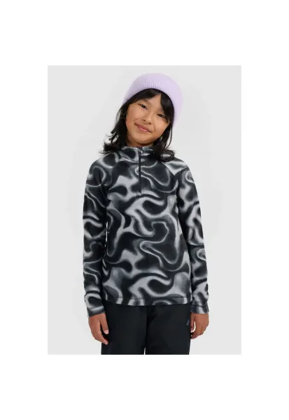Bluza ski fete -  fleece - negru/alb