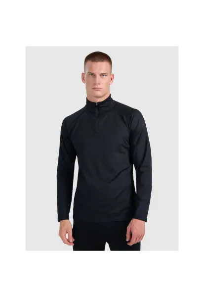 Bluza sport barbati  termica - neagra - poliester - Negru
