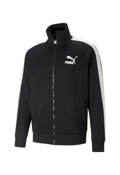 Bluza sport cu fermoar si maneci raglan Iconic T7 PT - Negru