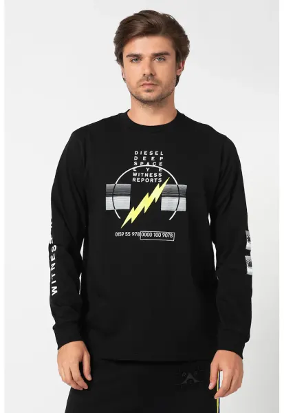 Bluza sport cu imprimeu grafic - Alb/Negru