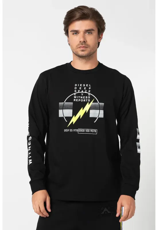 Bluza sport cu imprimeu grafic - Alb/Negru