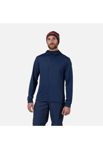 Bluza sport  MID LAYER STRETCH HOODIE - cu fermoar - pentru barbati - albastru inchis - Albastru inchis