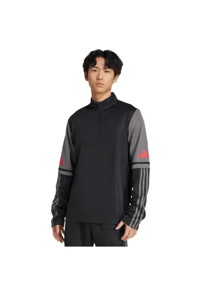 Bluza  Squadra 25 - negru-gri - material reciclat - cu uscare rapida - guler ridicat