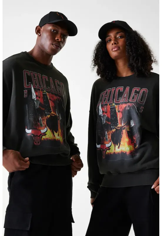 Bluza unisex de trening cu imprimeu - Gri inchis
