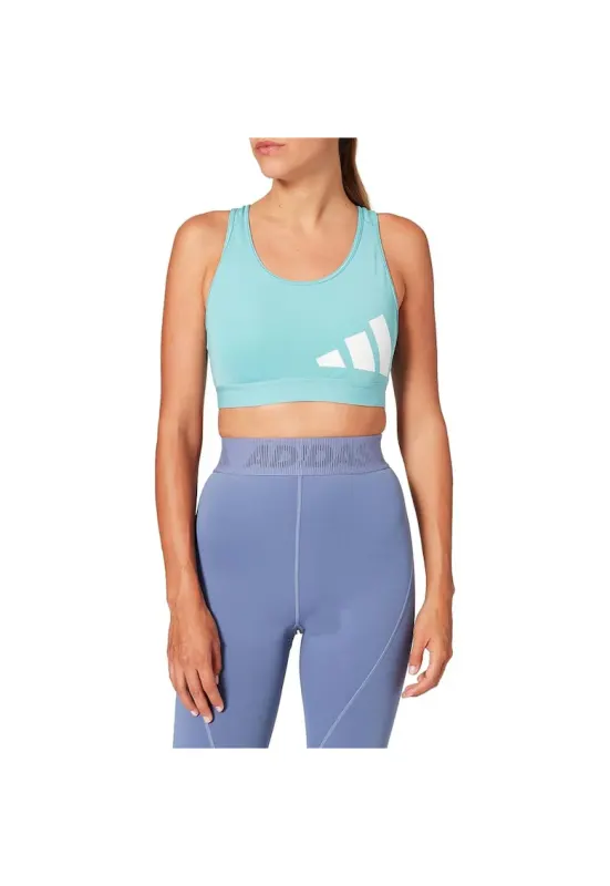Bustiera sport 3Bra Logo - albastru - respirabil - din poliester reciclat - pentru femei - set de antrenament - Albastru
