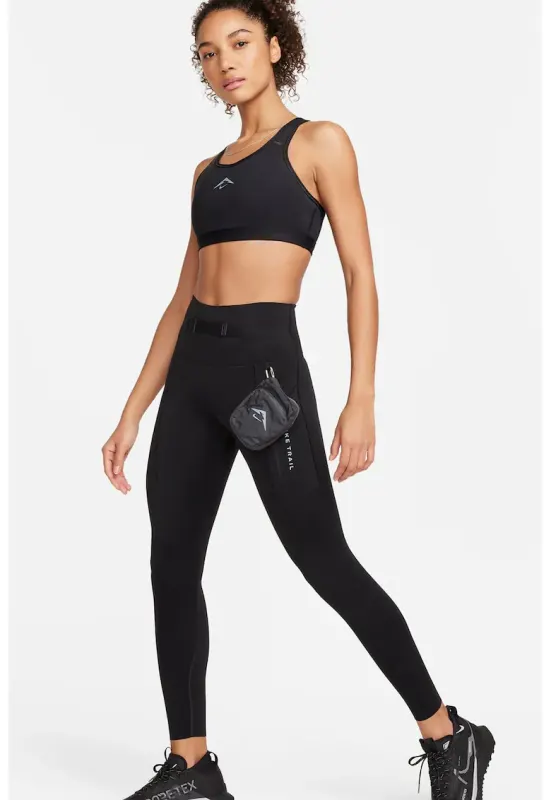 Colanti crop cu tehnologie Dri Fit pentru alergare Trailg - Negru
