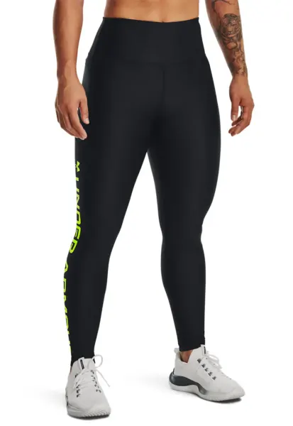 Colanti cu talie inalata - pentru fitness HeatGear® - Negru/Verde lime