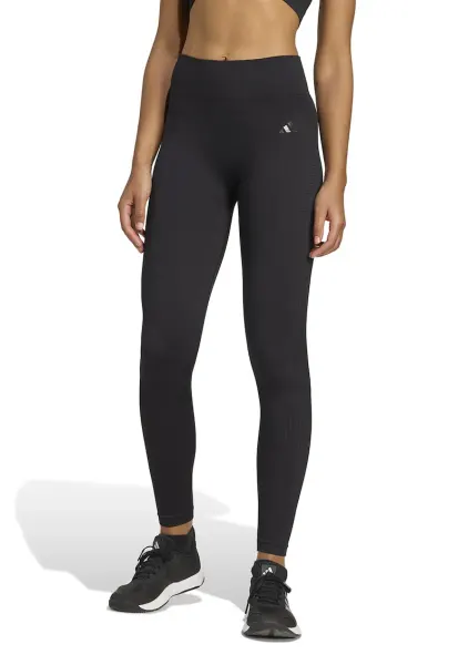 Colanti cu talie inalta pentru fitness Essentials - Maro inchis/Alb murdar