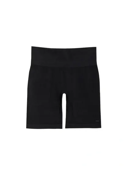 Colanti Scurti de Antrenament FNK F014 pentru Femei - Talia Inalta - Slim Fit - Dry - Negru Intens