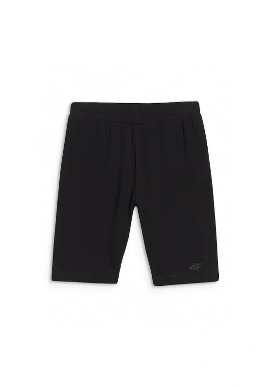 Colanti sportivi  pentru fete - slim fit - talie inalta - negru - bumbac