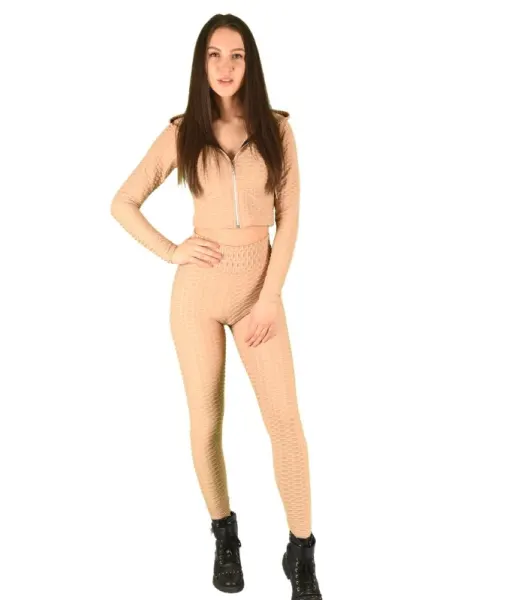 Compleu fitness crem pentru dama - cod 41566