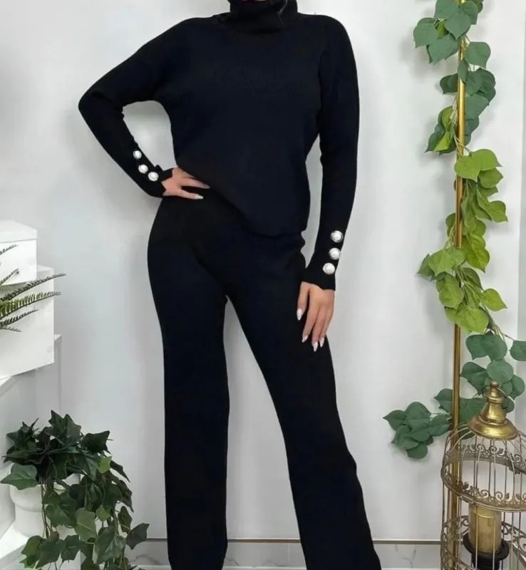 Compleu tricot nasturi dama engros