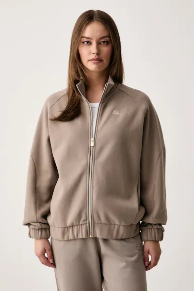 EA7 Emporio Armani  hanorac cu fermoar pentru femei cu bumbac