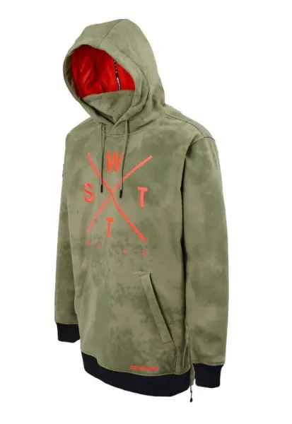 Hanorac cu logo pentru snowboard Orbital - Portocaliu mandarina/Verde sparanghel