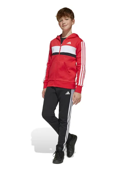 Hanorac cu maneci lungi si model logo - Rosu/Alb/Negru