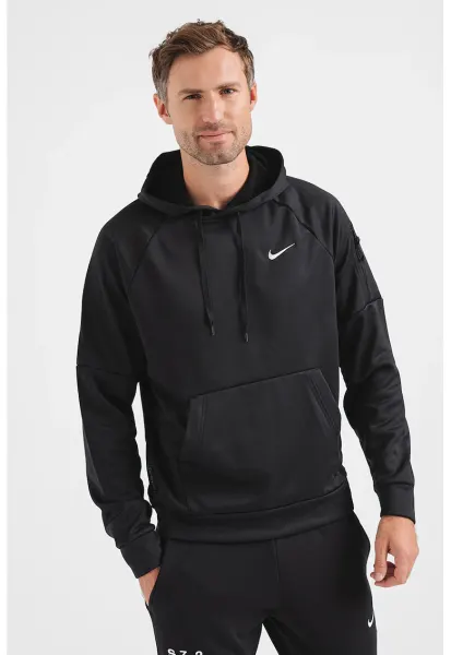 Hanorac cu maneci raglan - pentru fitness Therma - Negru