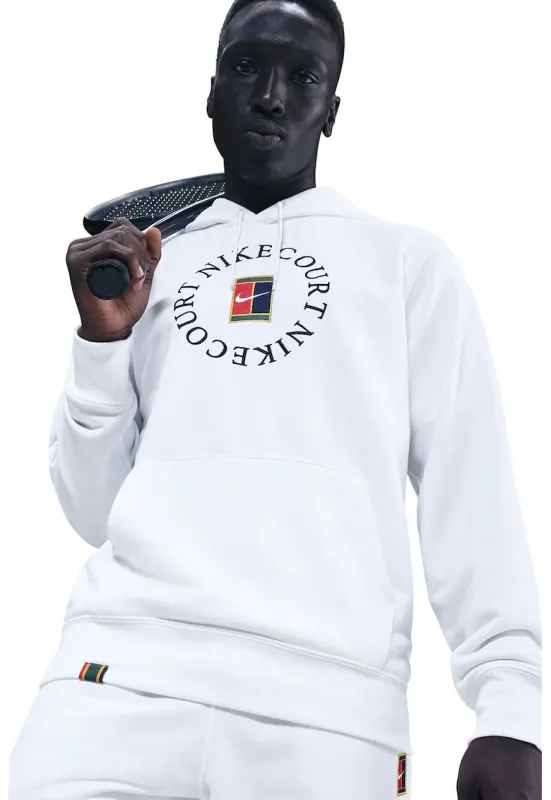 Hanorac cu tehnologie Dri Fit si imprimeu logo - Alb optic