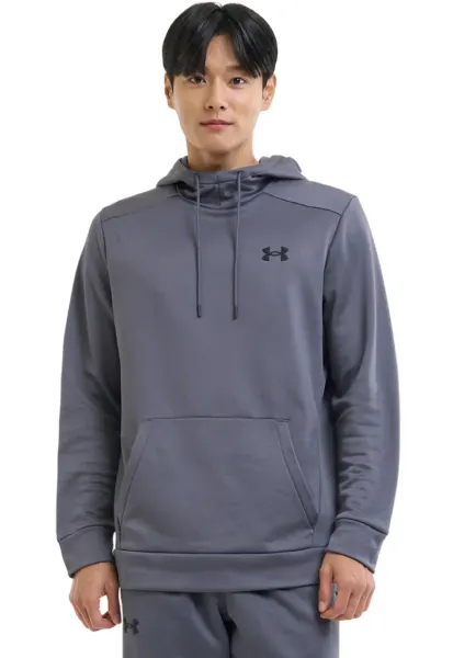 Hanorac din fleece cu logo pentru fitness - Gri inchis