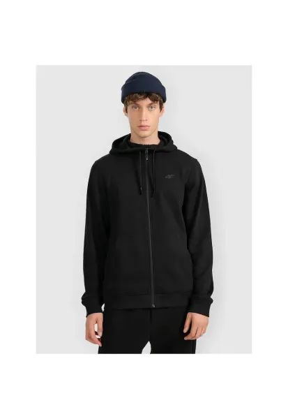 Hanorac sport  barbati - negru - gluga reglabila - interior french terry - bumbac