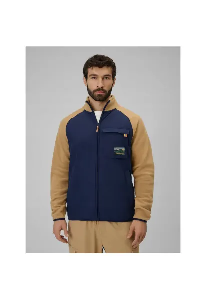 Hanorac sport barbati  polar cu guler inalt - 4FWarm - bej - grosime medie -