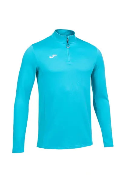 Hanorac sport barbati  Running Night - turcoaz fluorescent - croiala slim - material cu uscare rapida