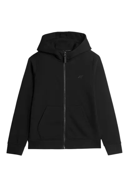 Hanorac sport copii  croiala regulata - gluga integrata - bumbac - negru