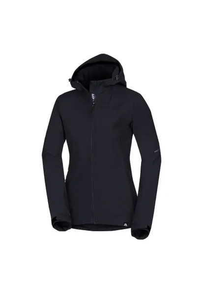 Jacheta cu gluga ajustabila Softshell - Negru
