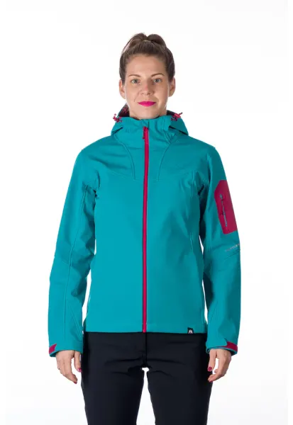 Jacheta cu gluga ajustabila Softshell - Turcoaz
