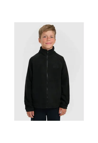 Jacheta sport copii  guler inalt - negru - poliester