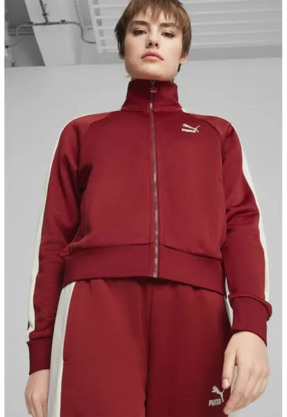 Jacheta sport cu logo Iconic - Rosu inchis/Crem