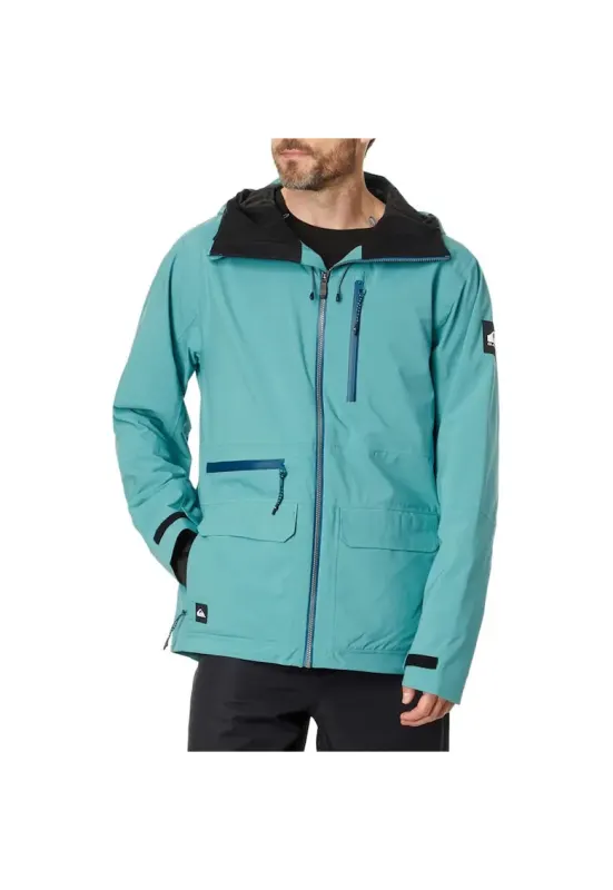 Jacheta sportiva pentru barbati S. Carlson Stretch Quest - impermeabila - cu gluga - albastra - poliester
