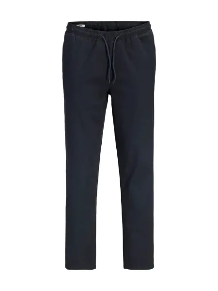 Jack & Jones, Pantaloni jogger barbati, din bumbac, cu talie medie, Tapered Fit, jpstace dylan, Bleumarin inchis (SELECTATI MARIMEA: 2XL)
